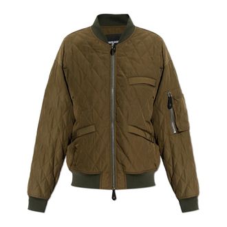Dsquared2 Bomber Jackets, female, Green, Size: 2XS Insulated Bomber Jacket