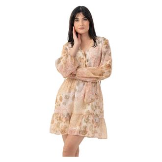 Kocca Short Dresses, female, Beige, Size: XL Semi-sheer Thigh Length Dress