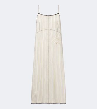 Prada Bow-detail striped midi dress