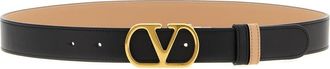 Valentino Garavani Black VLogo Reversible Belt