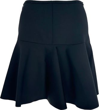 Lanvin Ruffled Hem Mini Skirt in Black Polyamide