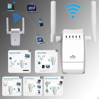 Trade Shop Trade Shop - Extensor Wi-fi Wps De 300 Mbps Y 2,4 Ghz, Ap B/g/n, Amplificador De Se&ntilde;al De Enrutador 802.11n