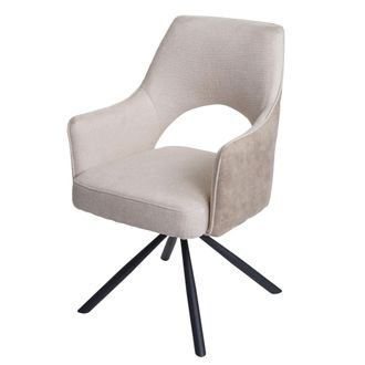 Hhg Silla De Comedor Hhg-651, Silla De Cocina, Sill&oacute;n, Posici&oacute;n Giratoria Autom&aacute;tica, Tela/textil Mvg, Crema