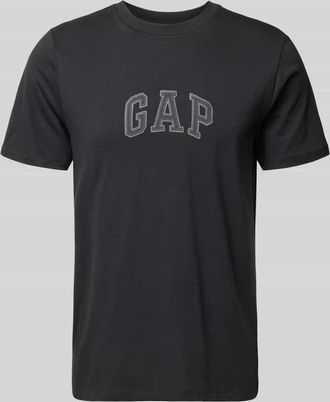 GAP T-Shirt mit Logo-Patch und Rundhalsausschnitt in Black, Gr&ouml;&szlig;e XXL