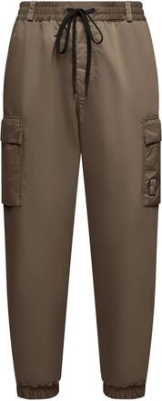 Moncler Taps Toelopende Fleece Joggingbroek met Trekkoord - Heren - Sweatpants - Groen - L - Broeken