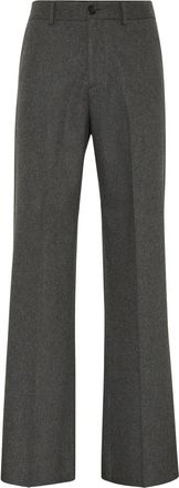 Philipp Plein Wool Wide Leg Broeken - Heren - Wijde Broeken - Grijs - L - Katoen - Broeken