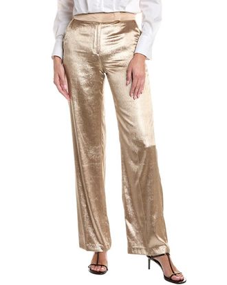 PESERICO Long Pile Velvet Silk-Trim Pant