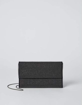 Brunello Cucinelli Womens Ultra Black Ottone Finish Crossbody Bag
