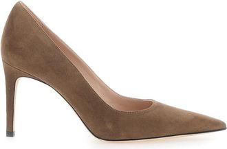 Stuart Weitzman Brown Suede Pointed-toe Pumps