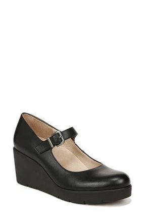 Naturalizer Adore Mary Jane Wedge in Black Synthetic at Nordstrom Rack, Size 6.5