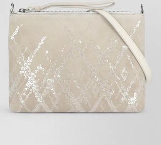 PANICALE leather pochette clutch sequin shoulder strap