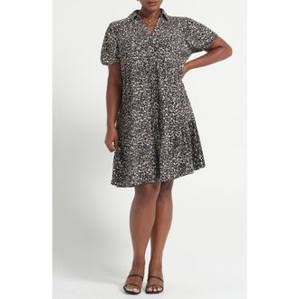 Estelle Abstract Print Jersey Dress in Black/Neutral at Nordstrom, Size 24W