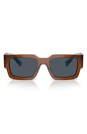 Prada 55mm Rectangular Sunglasses in Chocolate/dark Grey at Nordstrom