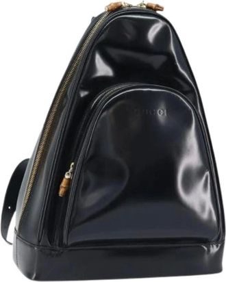 Gucci Pre-owned Backpacks, female, Black, Size: ONE SIZE Pre-owned Vintage Patent Leather Body Bag