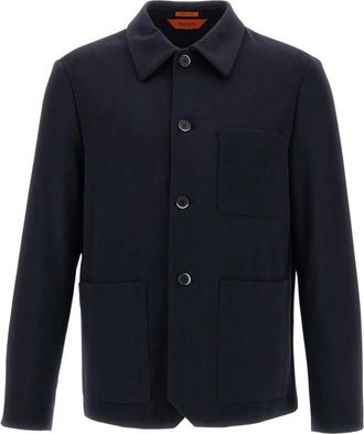 Barena Shirtjack - Heren - Zomerjassen - Blauw - XL - Kasjmier - Jassen