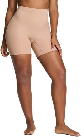 Spanx SPANXsculpt GoFigure Mid Thigh Shaper Shorts in Chai at Nordstrom, Size X-Large