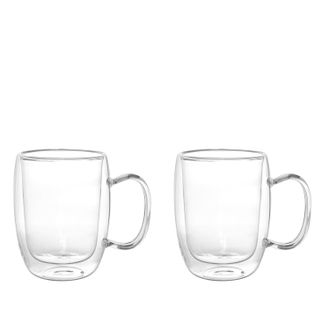 KASANOVA Set 2 mug da 280 ml, in vetro borosilicato da 12x8,5x11,5 cm