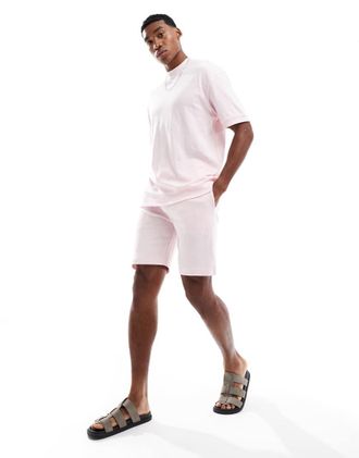 Brave Soul Coordinato rosa con T-shirt oversize e pantaloncini