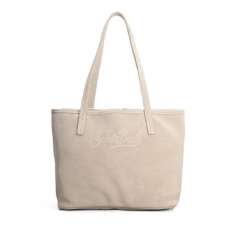 MC2 Saint Barth Tote Bags, female, Beige, Size: ONE SIZE City Bag Mid Suede Shoulder Bag