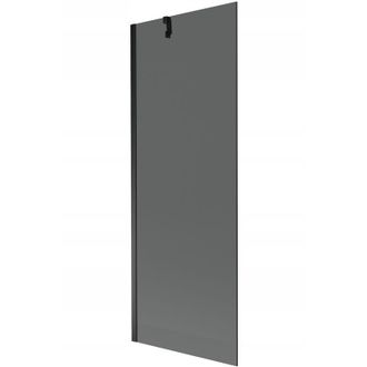 Desconocido Desconocido - Mampara De Ba&ntilde;era 1 Hoja Vidrio Ahumado, 70x150 Cm, Perfil Negro