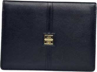 Givenchy Pre-owned Leren Portemonnee - Dames - Vintage Accessoires - Blauw - ONE Size - Leer - Vintage