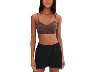 Free People Rosie Longline Bralette Womens Bra Brunette : LG (Womens 12-14), Nylon/Spandex