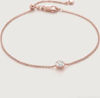Monica Vinader Rose Gold Diamond Essential Bracelet Diamond