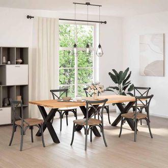Berkfield Home Dining Table Legs X-Shaped 3 pcs Black 90x(72-73) cm Steel
