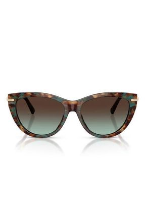 Tiffany & Co. 55mm Cat Eye Sunglasses in Brown Tiffany Havana /Azure at Nordstrom