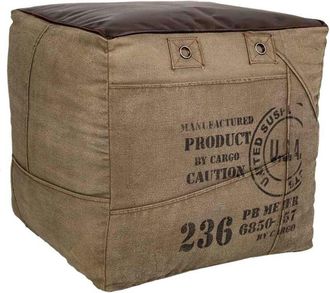 Wanderlust Deco Wanderlust Deco - Puff tapizado de piel 45x45x45h cm