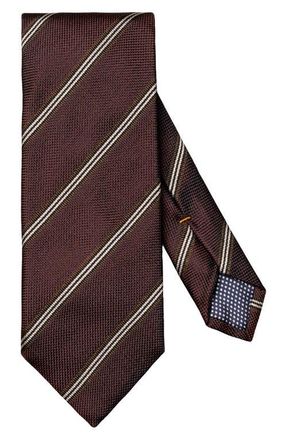 Eton Stripe Silk Tie in Medium Red at Nordstrom