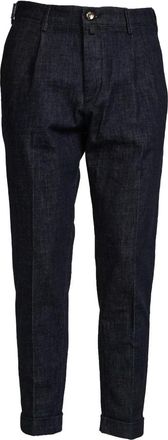 Jacob Cohen Henry Broeken - Heren - Slim Fit Broeken - Blauw - W34 - Leer - Broeken