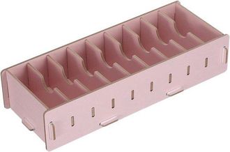 OEM Tarjetero De Escritorio - Caja De Madera Para Tarjetas De Visita - Organizaci&oacute;n De Oficina - Separador Extra&iacute;ble - 28,5 X 11 X 6 Cm - Rosa