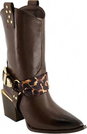 Andrea Womens Pointed Toe Western Style Boots In Brown