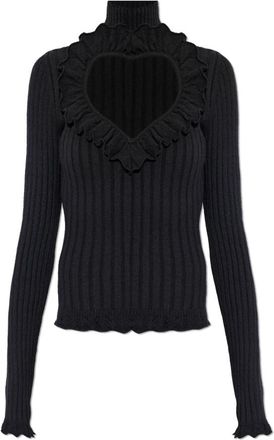 Balenciaga Long Sleeve Tops, female, Black, Size: XS Heart Top