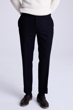Moss Navy Flannel Trousers