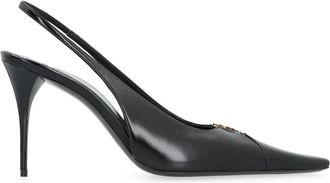 Saint Laurent Babylone Breteuil Slingback Pumps - Dames - Pumps - Zwart - 36 1/2 EU - Leer - Schoenen