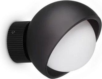 Ideal Lux Applique Contemporanea Bloom Metallo Nero Vetro Grigio 1 Luce E27 D12Cm