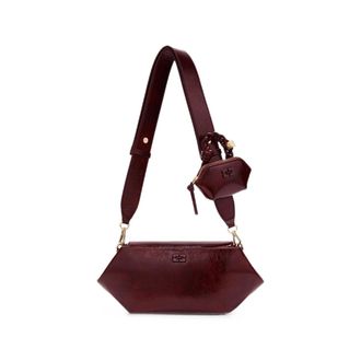 Ganni Bou Bag East/west Shine In Red