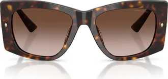 Jimmy Choo London 54mm Butterfly Sunglasses in Havana/brown Gradient at Nordstrom