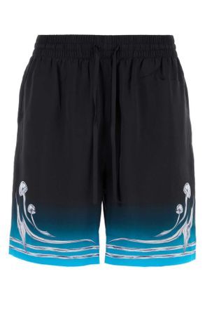 Casablanca Mens Shorts Silk Satin - Black - Size X-Large