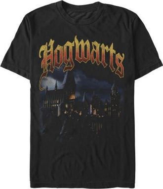 Harry Potter Mens Harry Potter Hogwarts In The Moonlight T Shirt in Black at Nordstrom, Size Xxx-Large