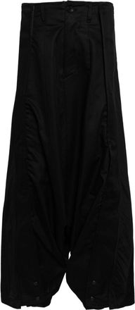 Julius loose fir cotton blend trousers - men - Rayon/Cotton - 2 - Black