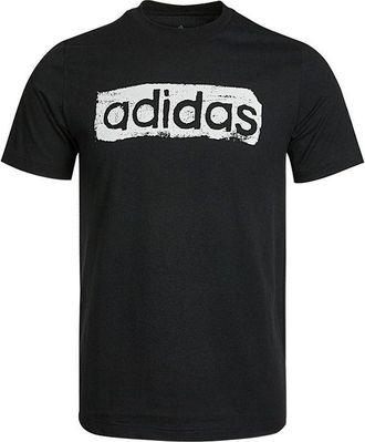 adidas M Brshstrk V4 T Logo Printing Sports Round Neck Short Sleeve Black GL3034