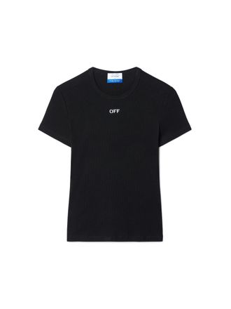 Off-white Off Stamp Rib Basic Cotton T-Shirt