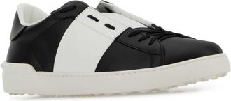 Valentino Garavani Mens Open Sneaker Black Calf Leather