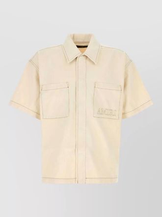 Amiri denim shirt short sleeves chest pockets