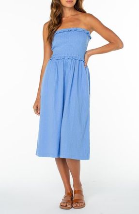 Roxy Avalon Strapless Midi Dress in Cornflower at Nordstrom, Size X-Large