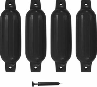 vidaXL Parachoques Para Barco 4 Unidades Pvc Negro 41x11,5 Cm Vidaxl