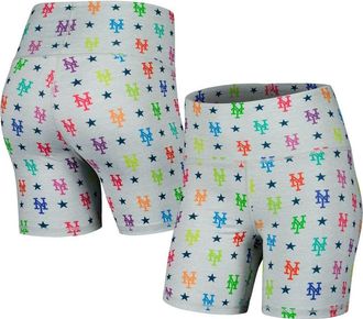 Terez Womens Terez Gray New York Mets TLC Rainbow Shorts at Nordstrom, Size X-Large